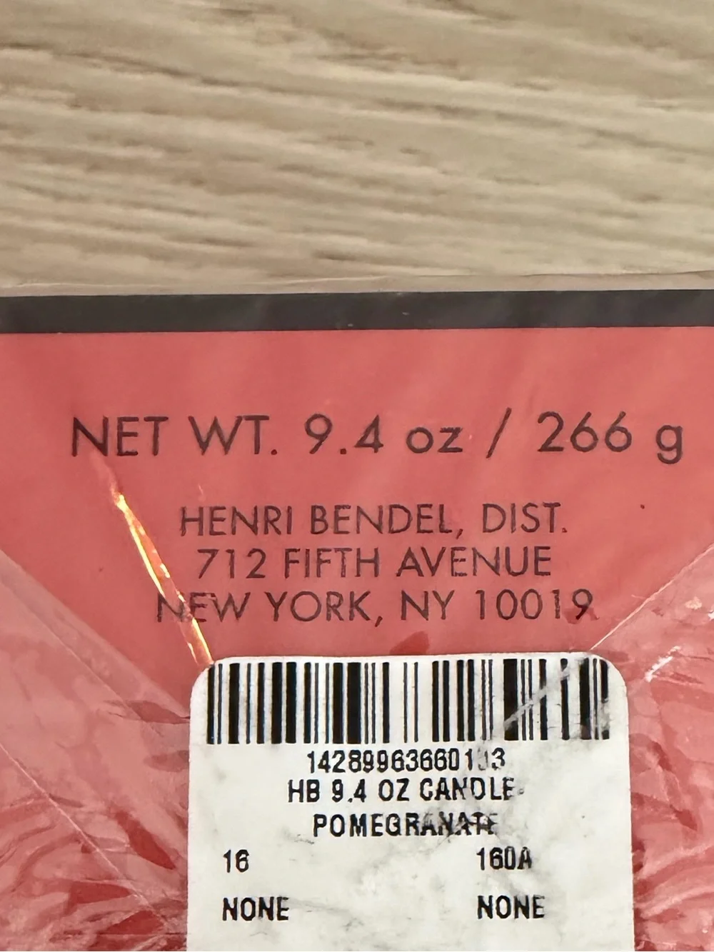 Rare Henri Bendel Pomegranate Scented Candle New in Box!